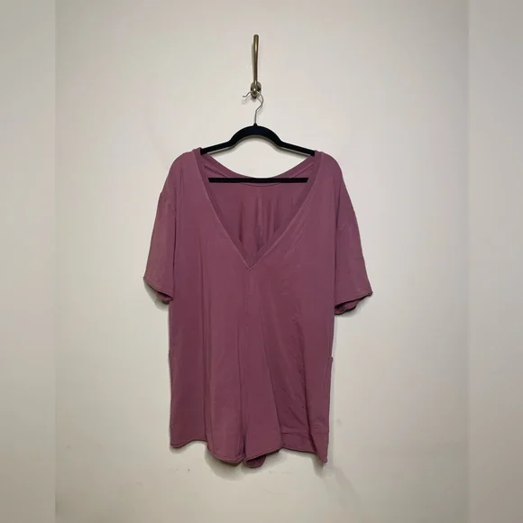 Free People Hot Shot Tee Romper in Clove - Picture 5 of 5